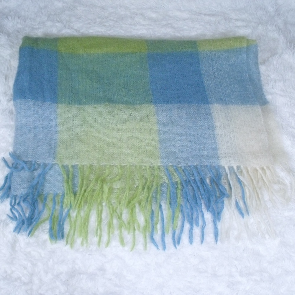 A Soft Idea Plaid Mohair Throw Blanket